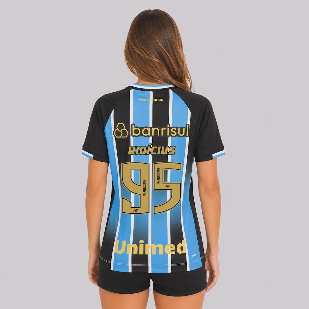 Camisa do Grêmio I 26/27 95 Vinícius New Balance Feminina