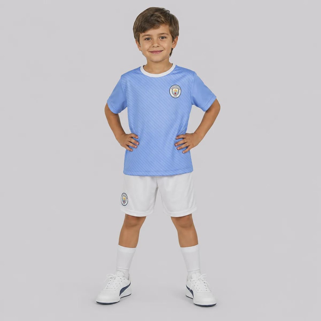 Kit Uniforme de Futebol Manchester City Mini Craque Infantil