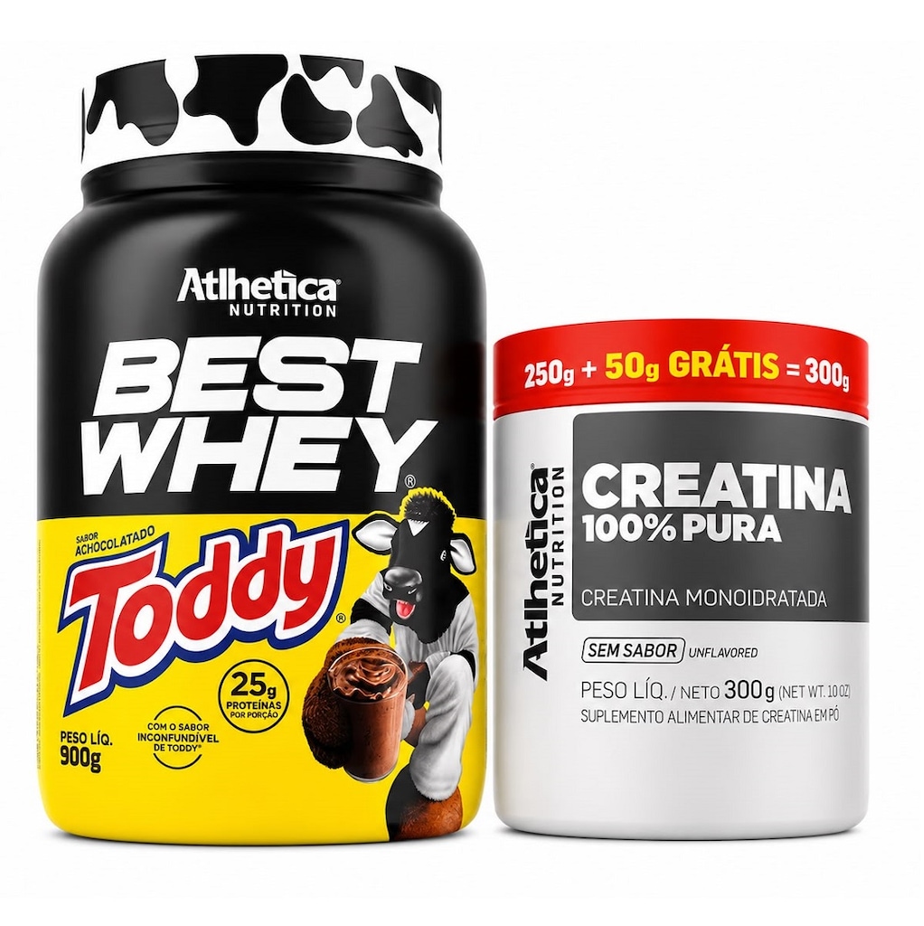 Kit Performance - Best Whey Protein Toddy + Creatina 100% Pura - Atlhetica Nutrition