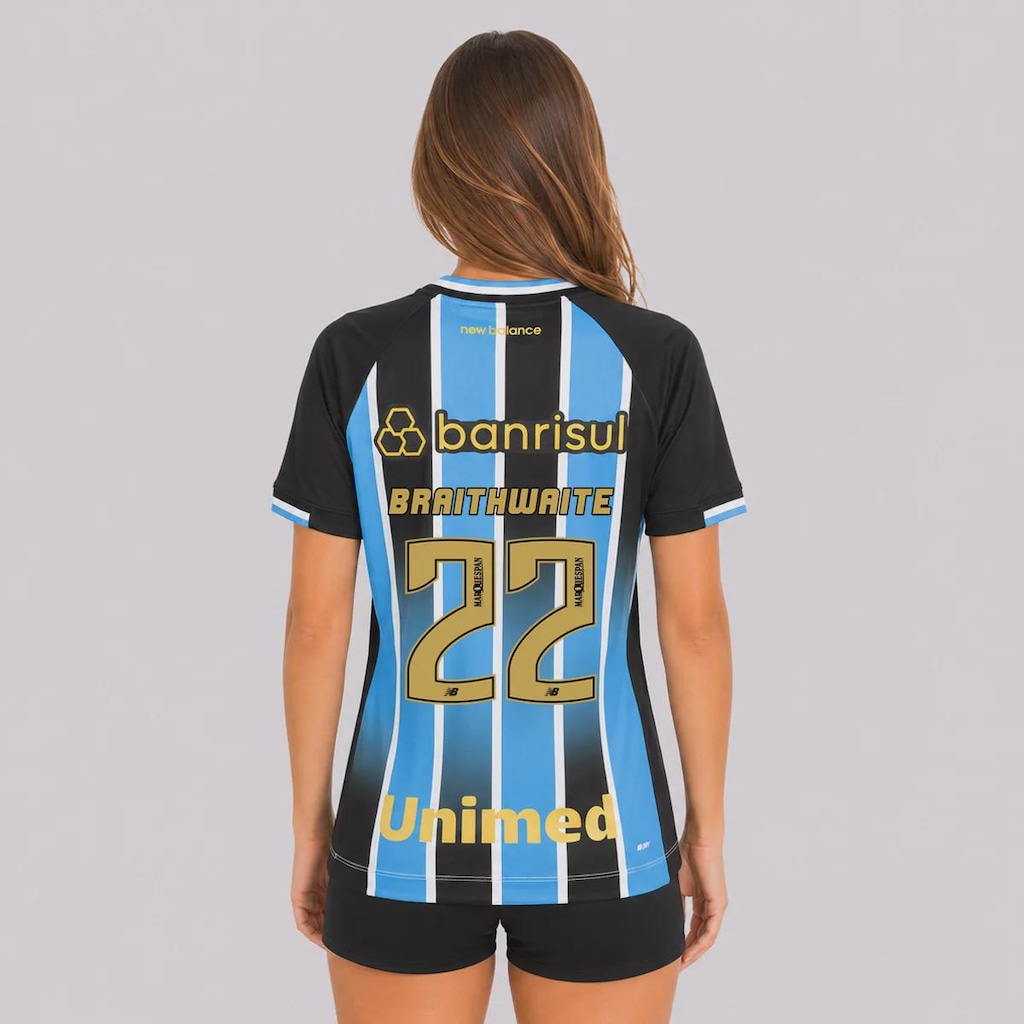 Camisa do Grêmio I 26/27 22 Braithwaite New Balance Feminina