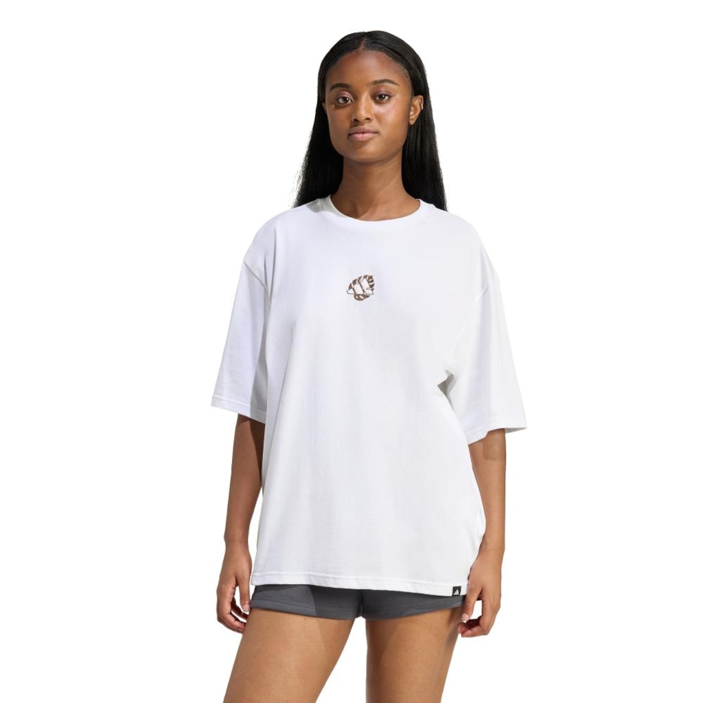 Camiseta Oversized Estampa Animal adidas Feminina