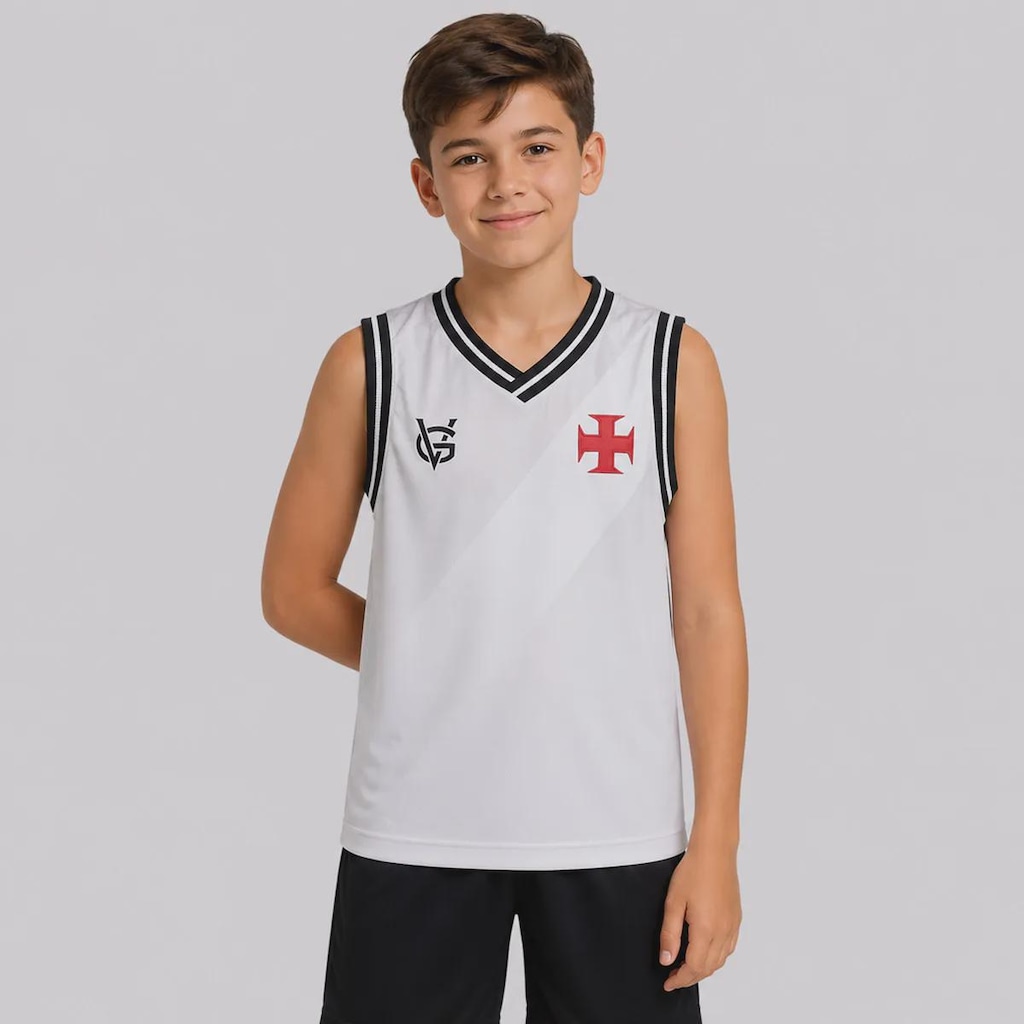 Camiseta Regata Vasco Faixa Identidade Vascaína Infantil