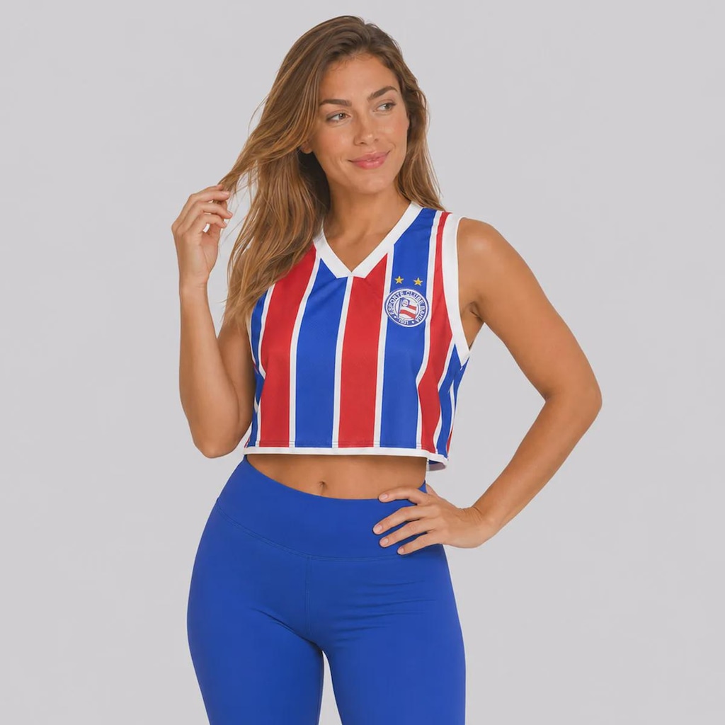 Imagem 2 do produto Blusa Cropped Regata do Bahia Tricolor Feminina