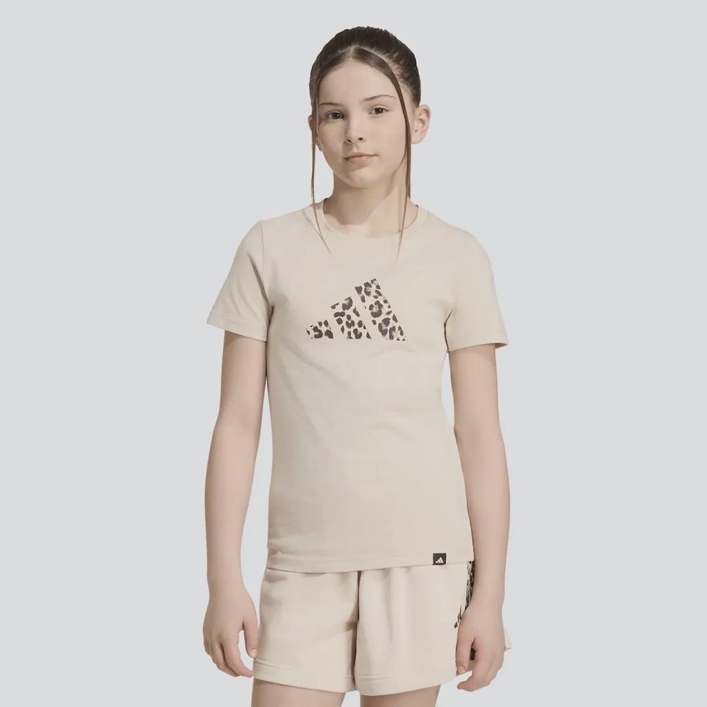 Camiseta Adidas Logo Leopardo Infantil