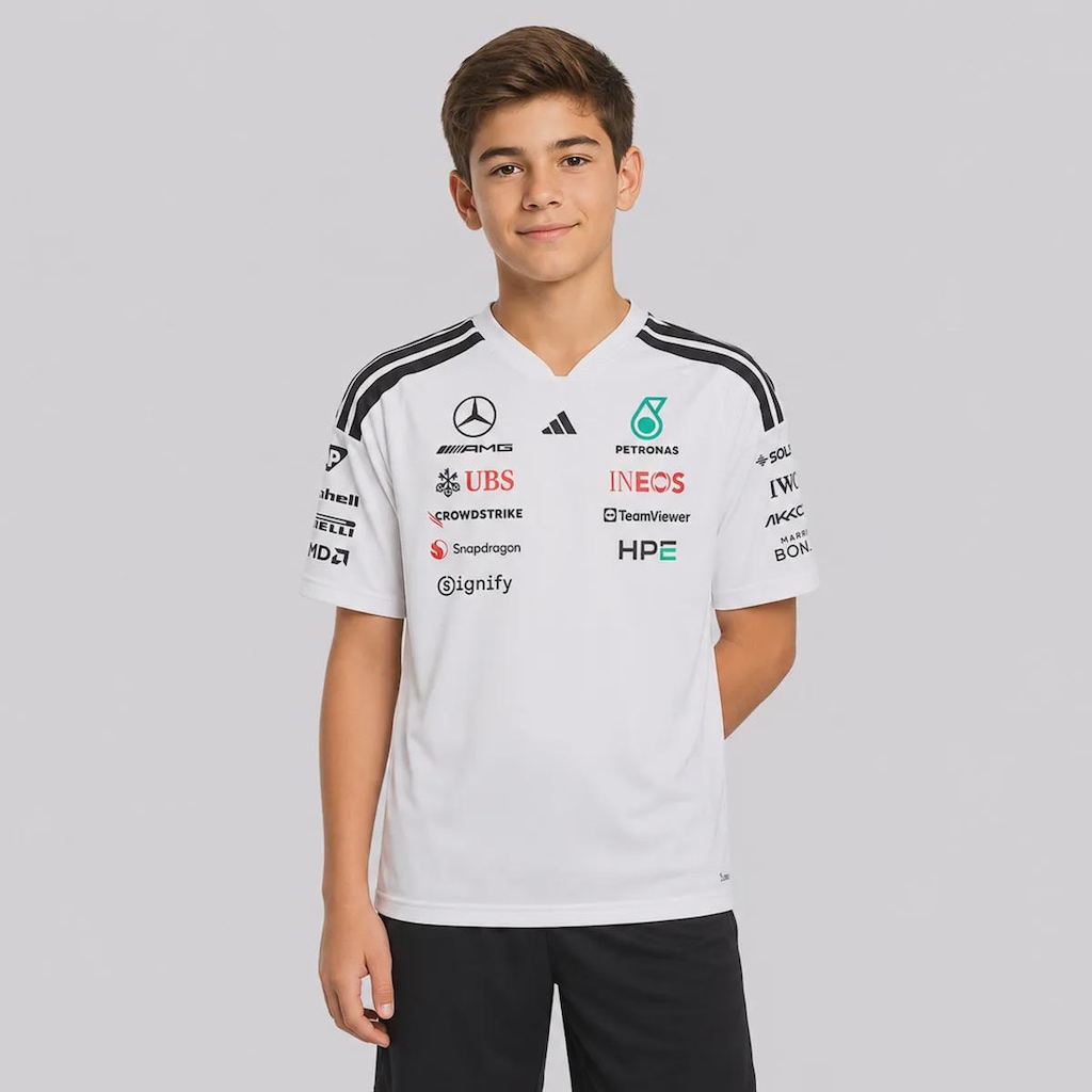 Camiseta Adidas Mercedes AMG Petronas Estampada Infantil
