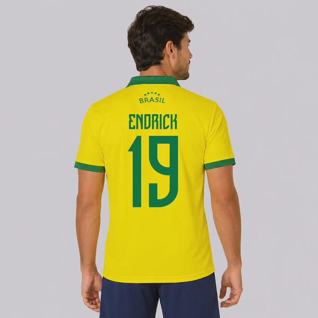 Camisa Brasil Seleça 19 Endrick Masculina