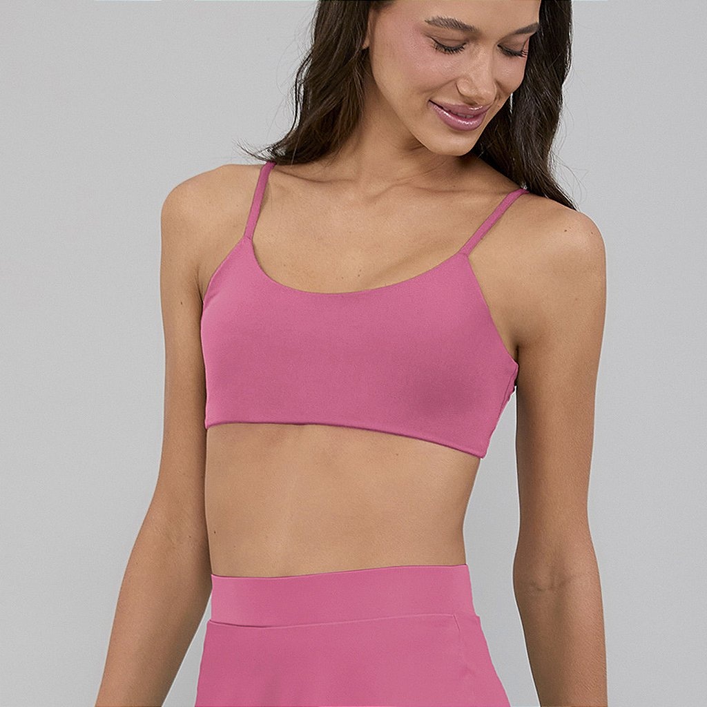 Top Alto Giro Eterno Liso Costas Decotado PR26 Feminino