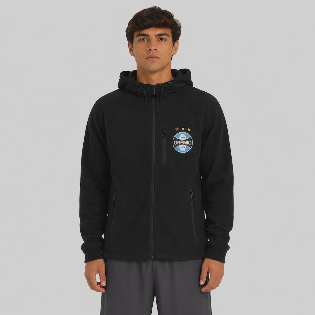 Jaqueta do Grêmio Fleece Hood Masculina