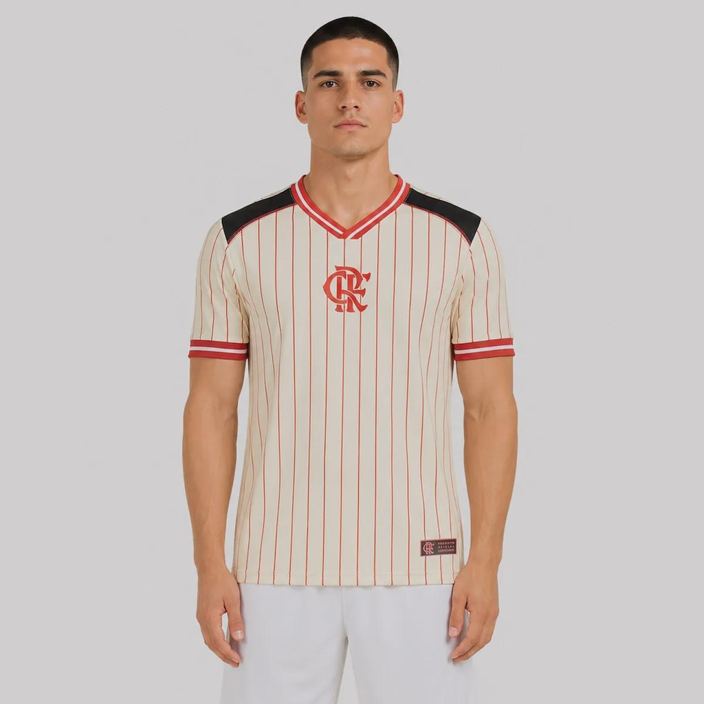 Camisa do Flamengo Escudo Listrada Masculina