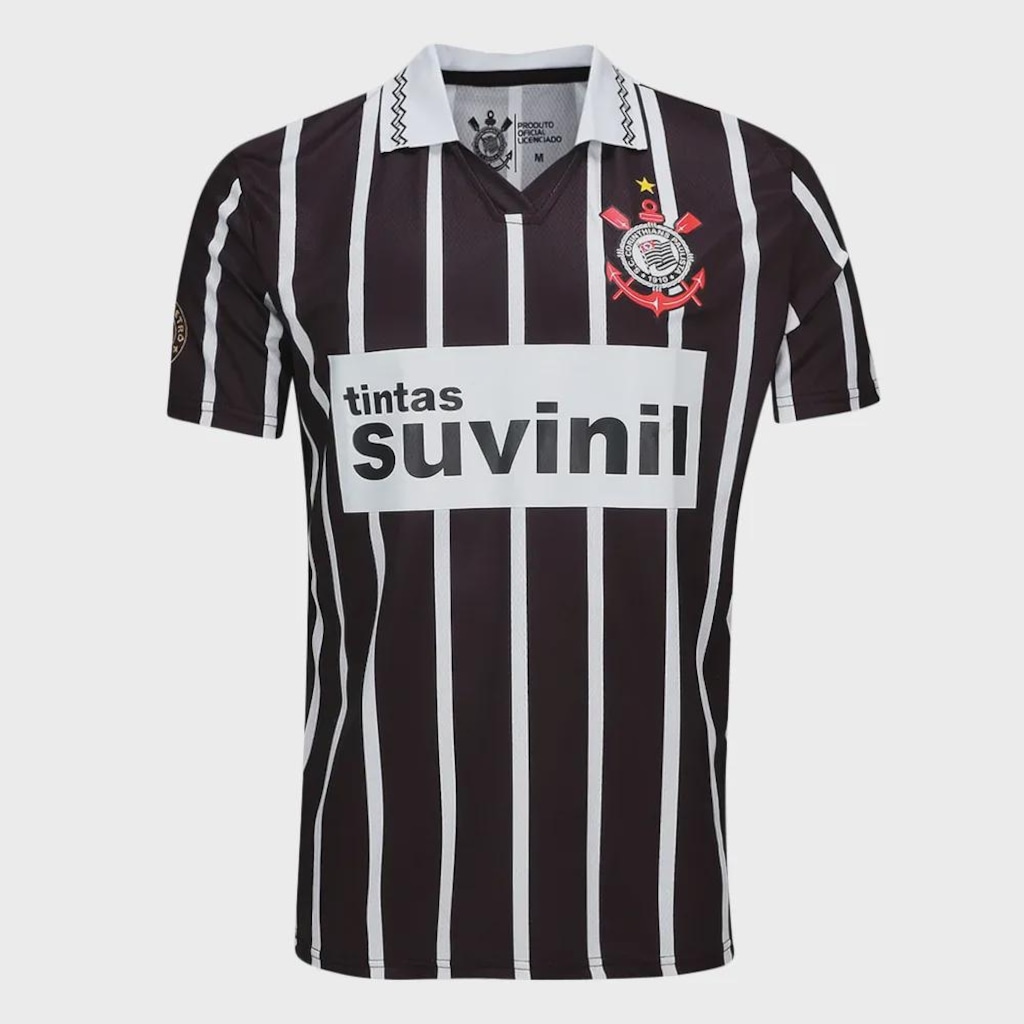 Camisa Polo Corinthians Coimbra Retrô Suvinil 1995 Masculina