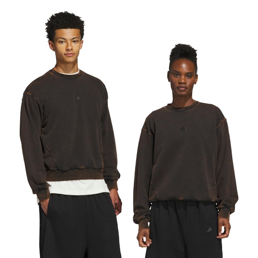 Blusão de Moletom adidas Premium Essentials Retro Washed Crew Unissex