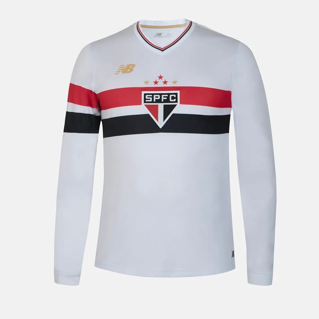 Camisa do São Paulo I 25/26 Manga Longa New Balance Masculina