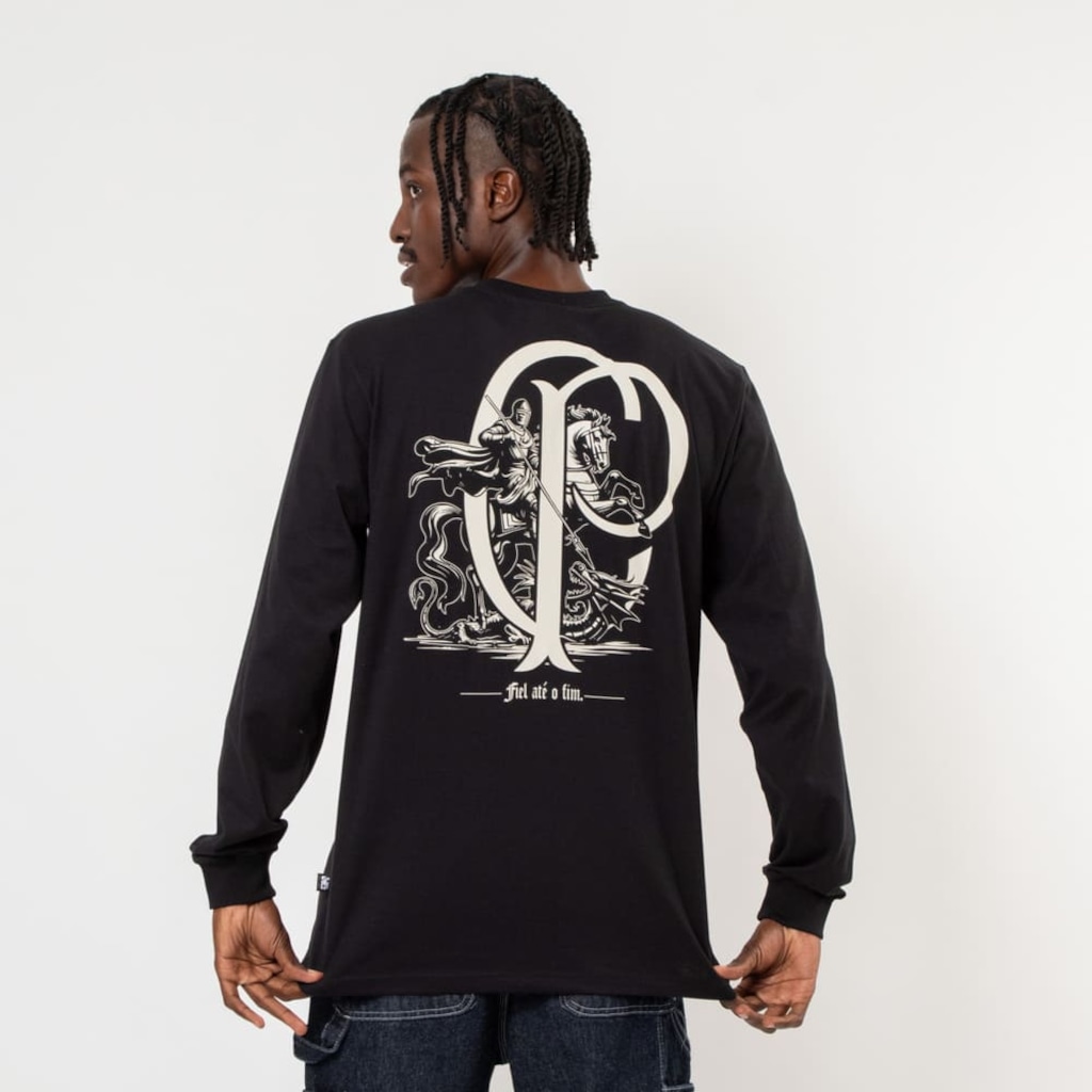 Imagem 2 do produto Camisa do Corinthians Manga Longa Surf Center Fiel Até o Fim Masculina