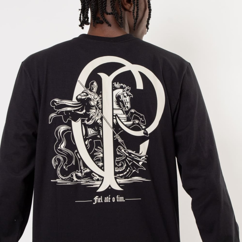 Imagem 4 do produto Camisa do Corinthians Manga Longa Surf Center Fiel Até o Fim Masculina