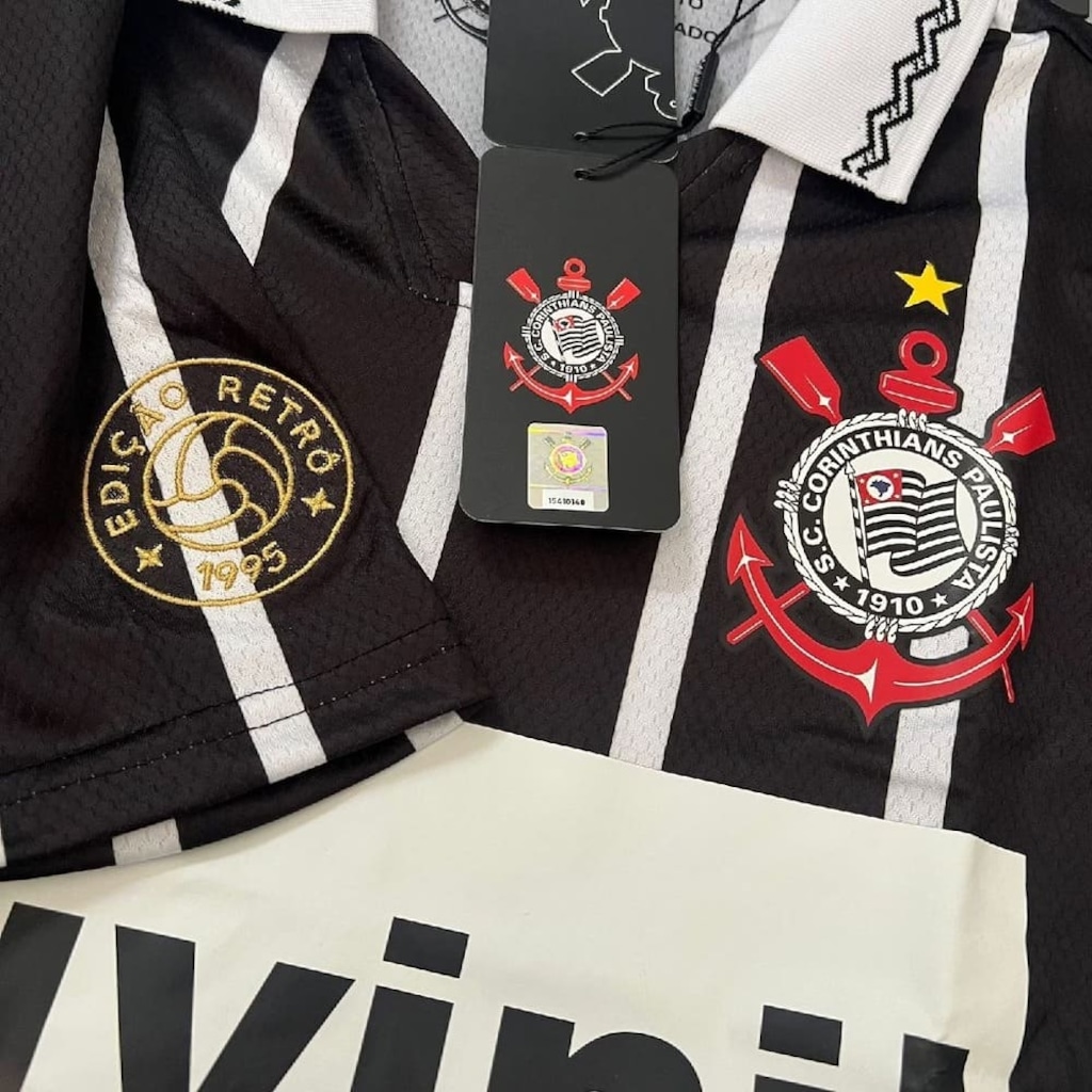 Imagem 3 do produto Camisa do Corinthians Coimbra Retrô 1995 Suvinil Masculina