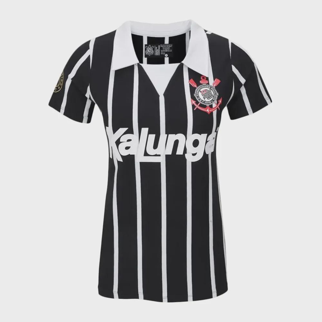 Camisa Polo Corinthians Coimbra Retrô Kalunga Feminina