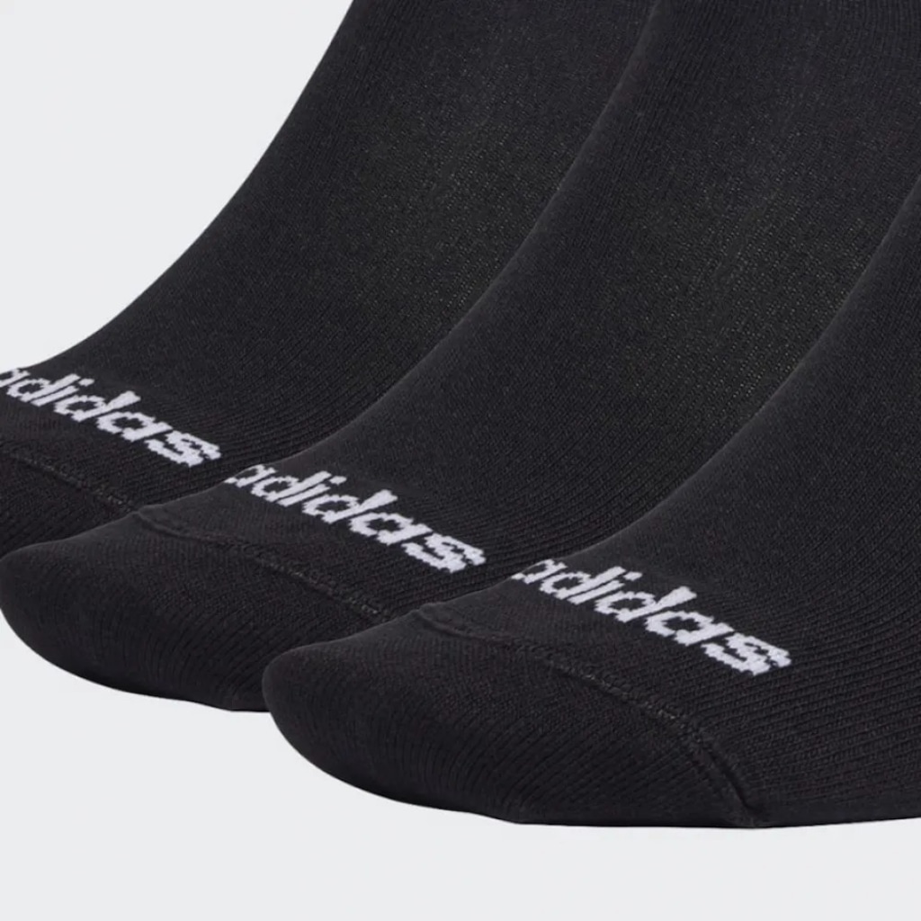 Imagem 5 do produto Kit de Meias adidas Cano Baixo Finas Linear com  3 Pares - Adulto