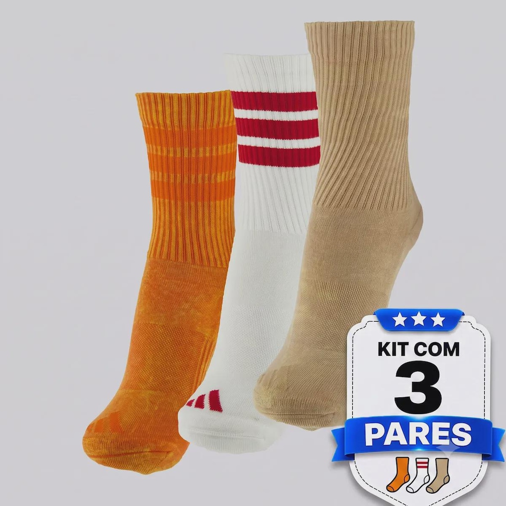 Kit Meia adidas CRW WSH - 3 Pares
