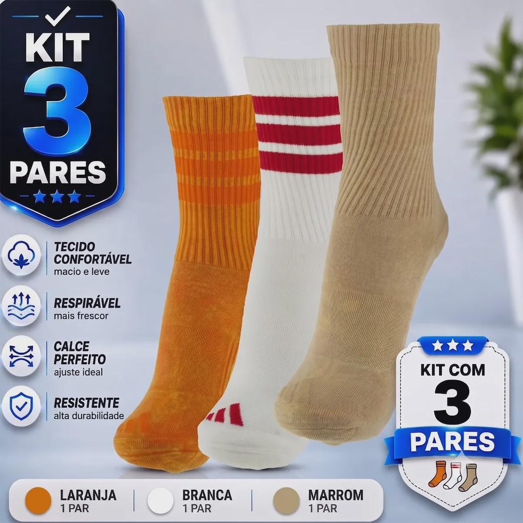 Imagem 2 do produto Kit Meia adidas CRW WSH - 3 Pares