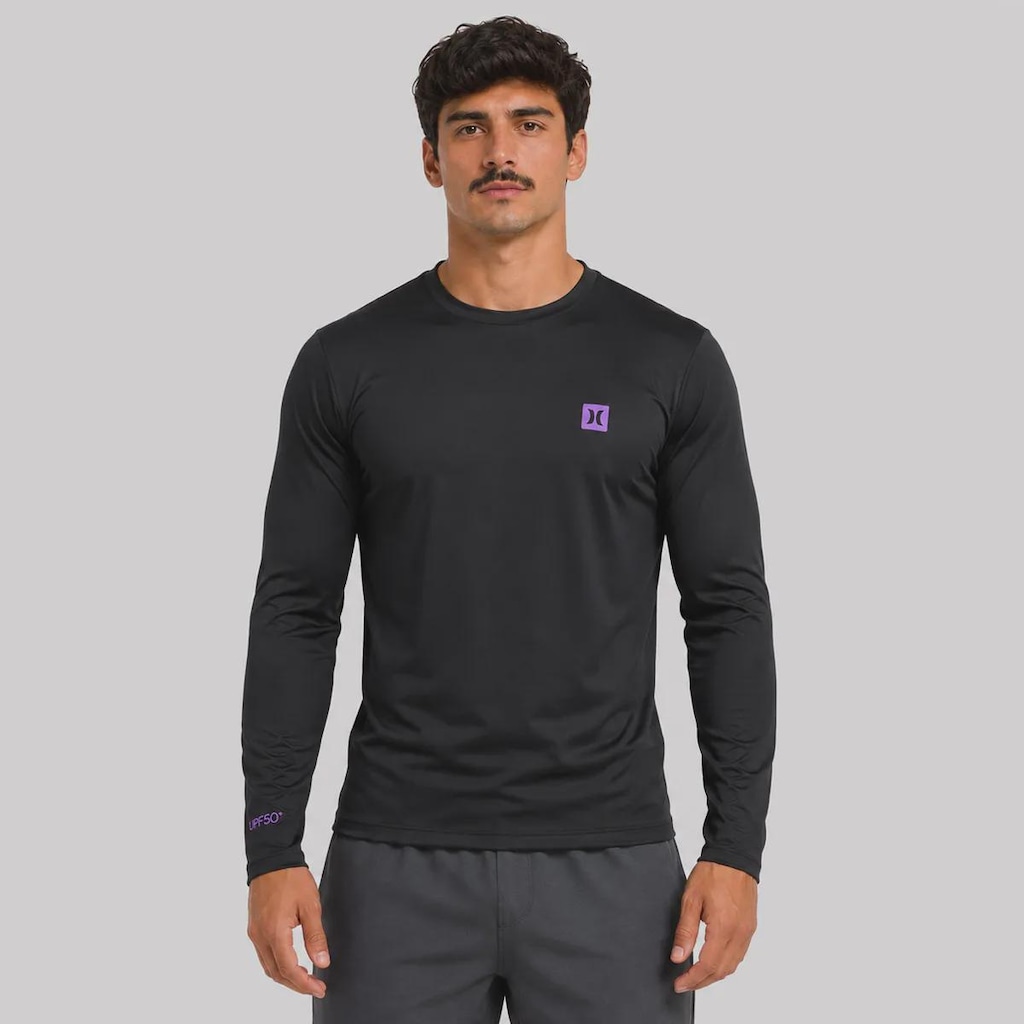 Camiseta Hurley Surf Tee Manga Longa Mini Icon ll UPF50+ Masculina