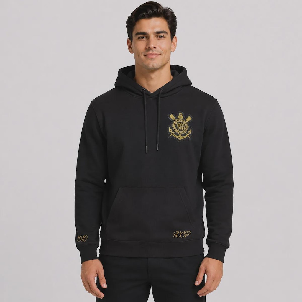 Blusão de Moletom Corinthians Escudo Masculino