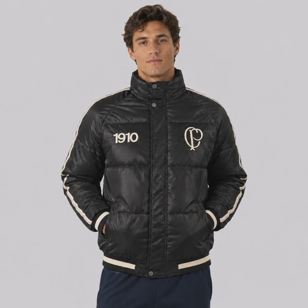 Jaqueta Moletom Corinthians Logo Com Moletom FutFanatics Masculina