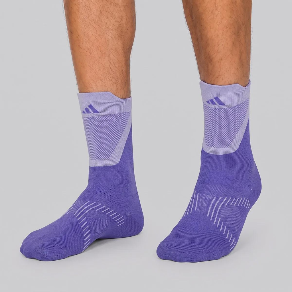 Meia Cano Médio adidas Run Light Crew Unissex