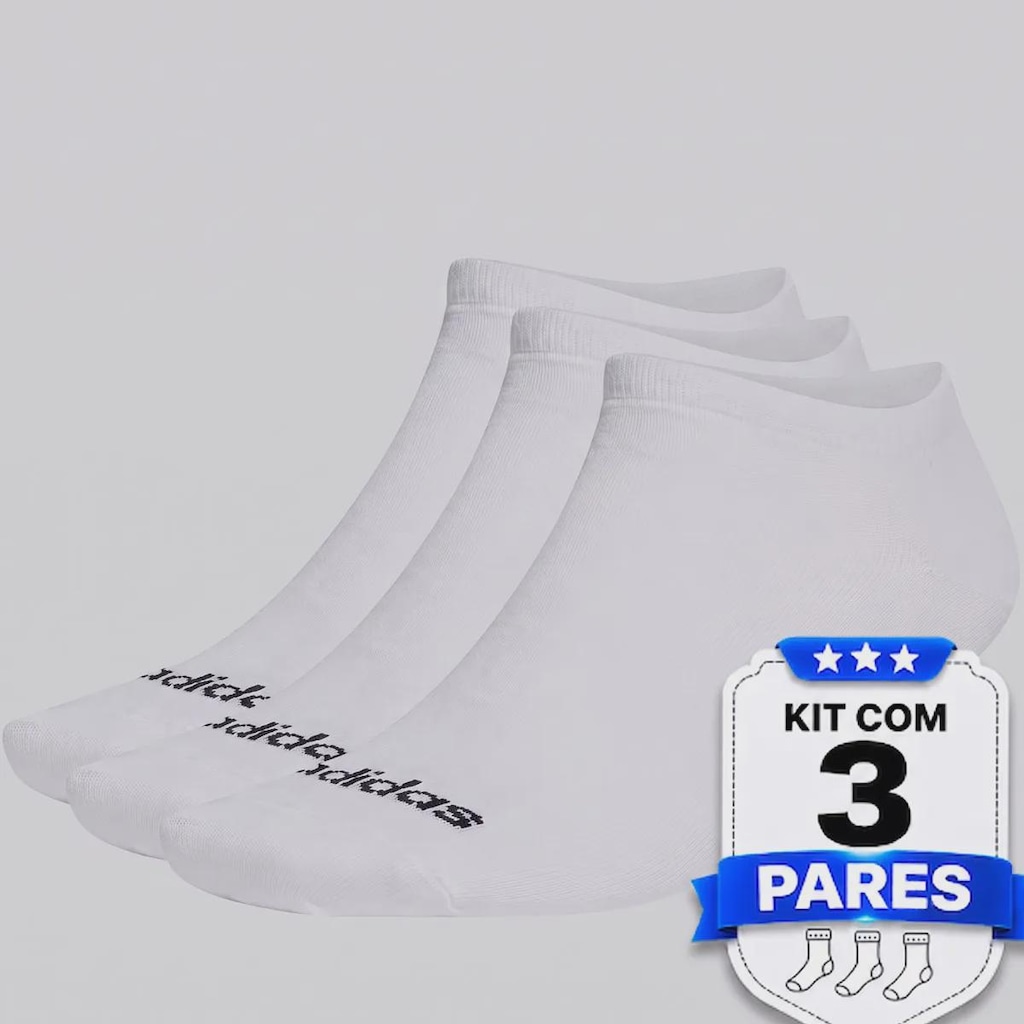 Kit Meia adidas Cano Baixo 3 Pares
