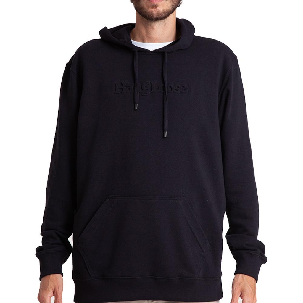 Moletom Hang Loose Canguru Emboss Masculino