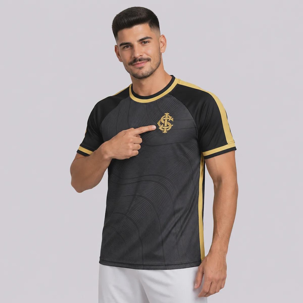 Imagem 3 do produto Camisa Internacional Goldy Preta 10 A. Patrick FutFanatics Masculina