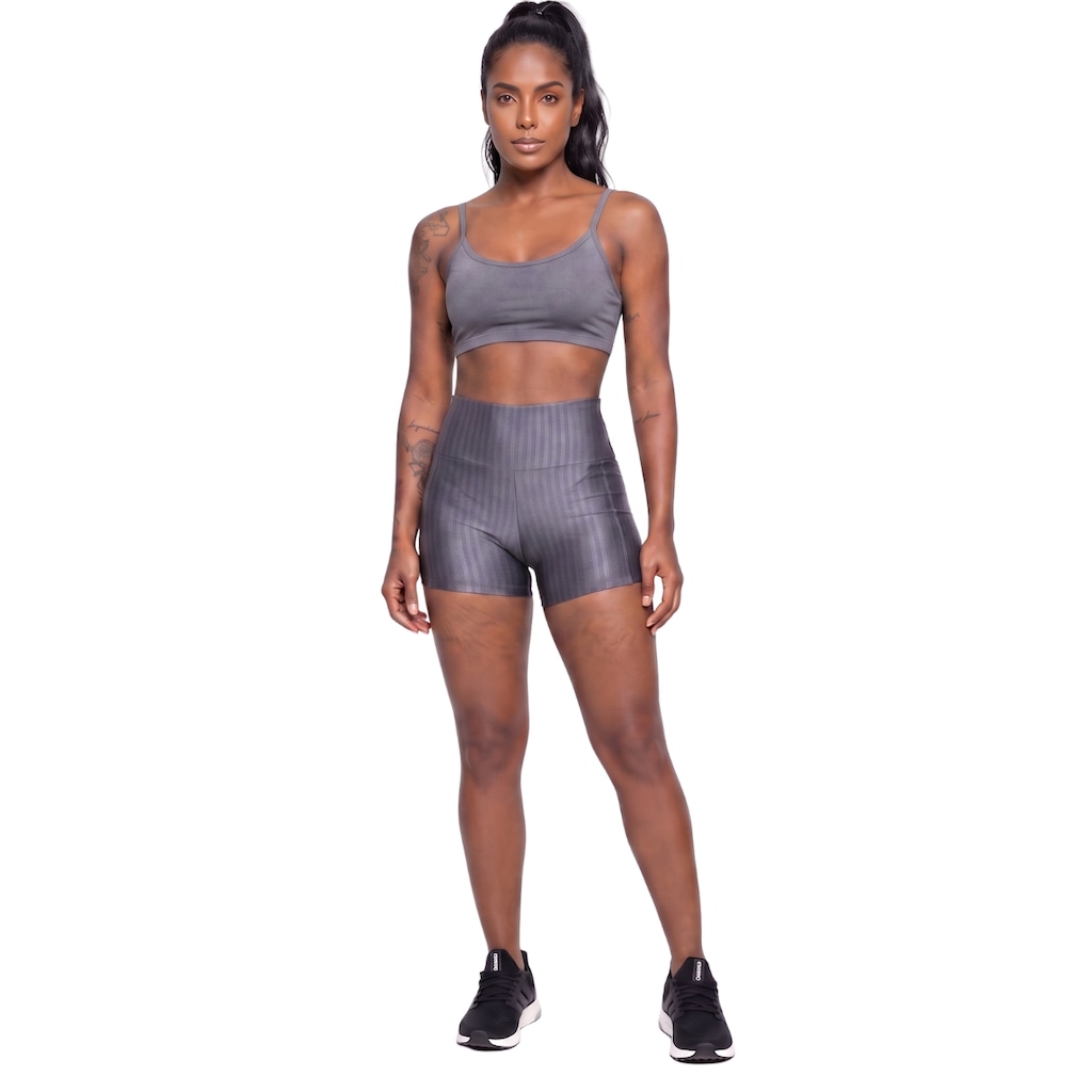 Conjunto Feminina Fitness Top Alça Fina e Short New Zig Vekyo Roupa De Academia Treino Musculação