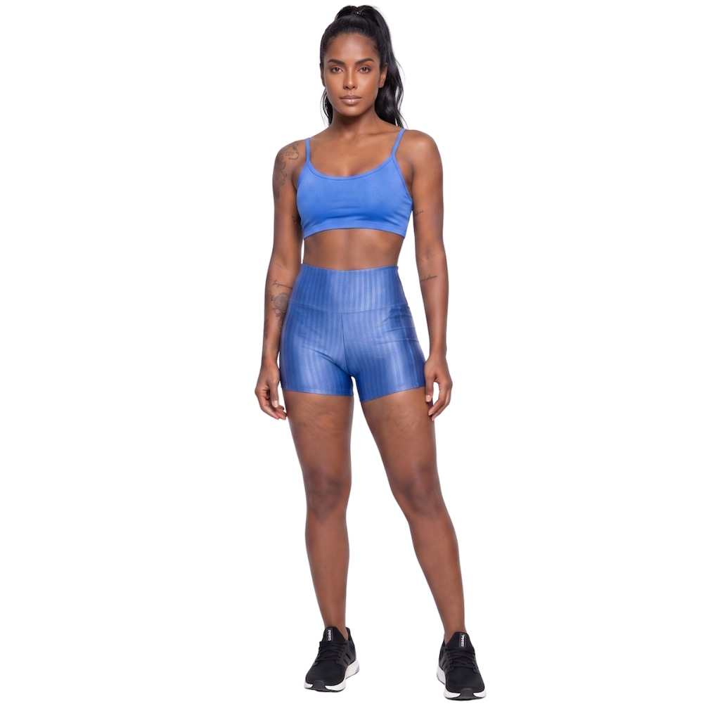 Conjunto Feminina Fitness Top Alça Fina e Short New Zig Vekyo Roupa De Academia Treino Musculação
