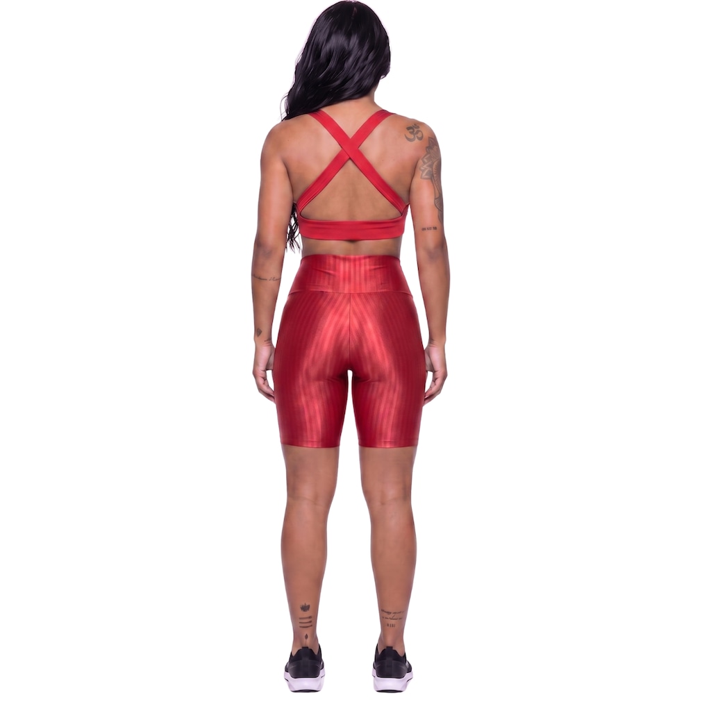 Imagem 2 do produto Conjunto Feminina Fitness Top Bojo e Bermuda New Zig Vekyo Roupa De Academia Treino Musculação