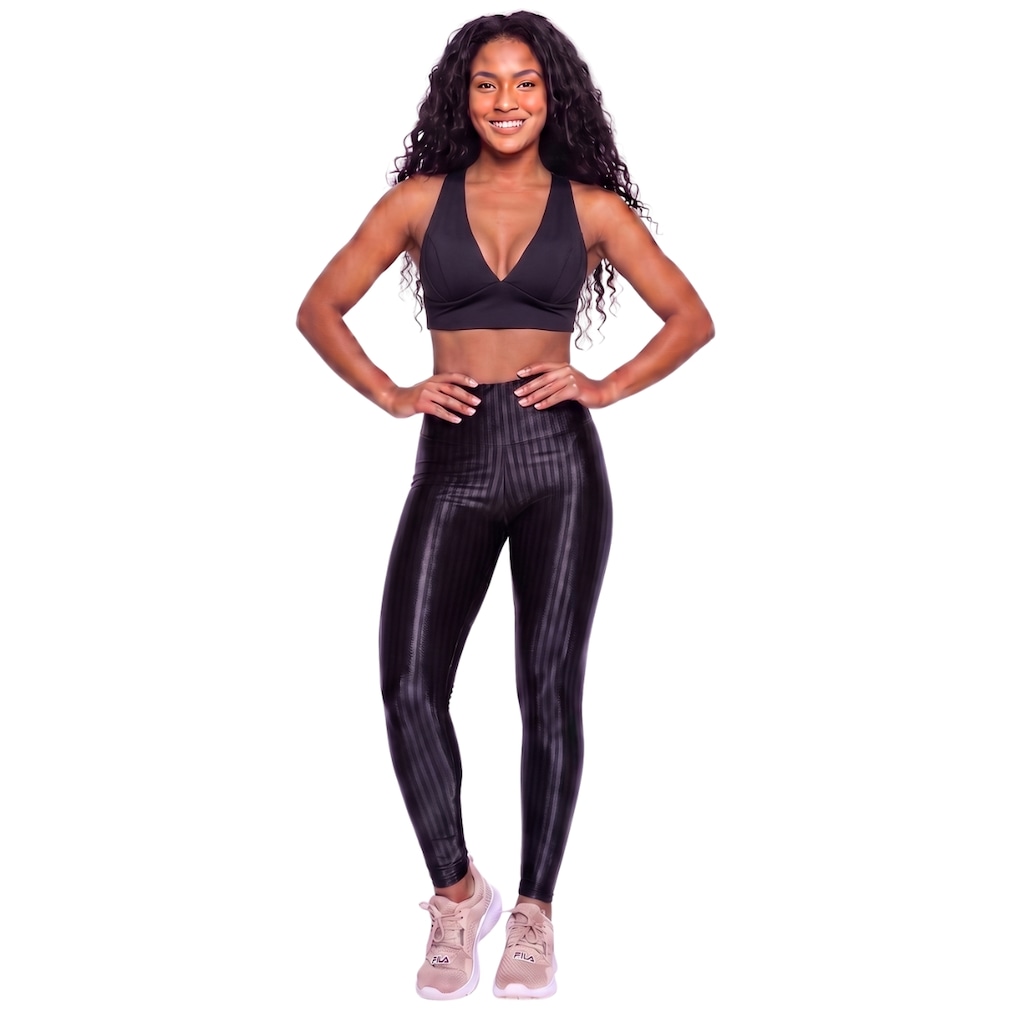 Conjunto Feminino Fitness Top Bojo e Calça New Zig Vekyo Roupa De Academia Treino Para Musculação