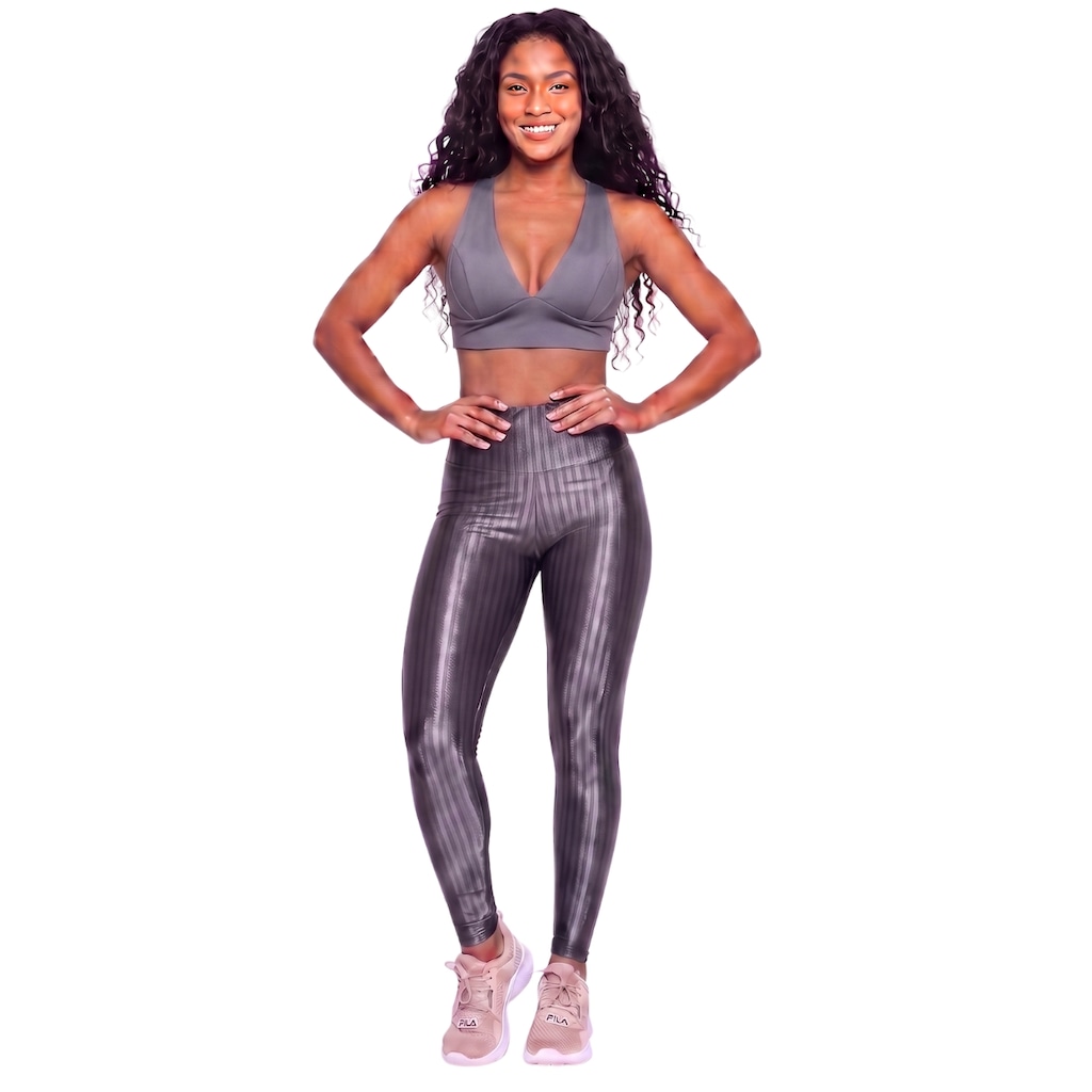 Conjunto Feminino Fitness Top Bojo e Calça New Zig Vekyo Roupa De Academia Treino Para Musculação