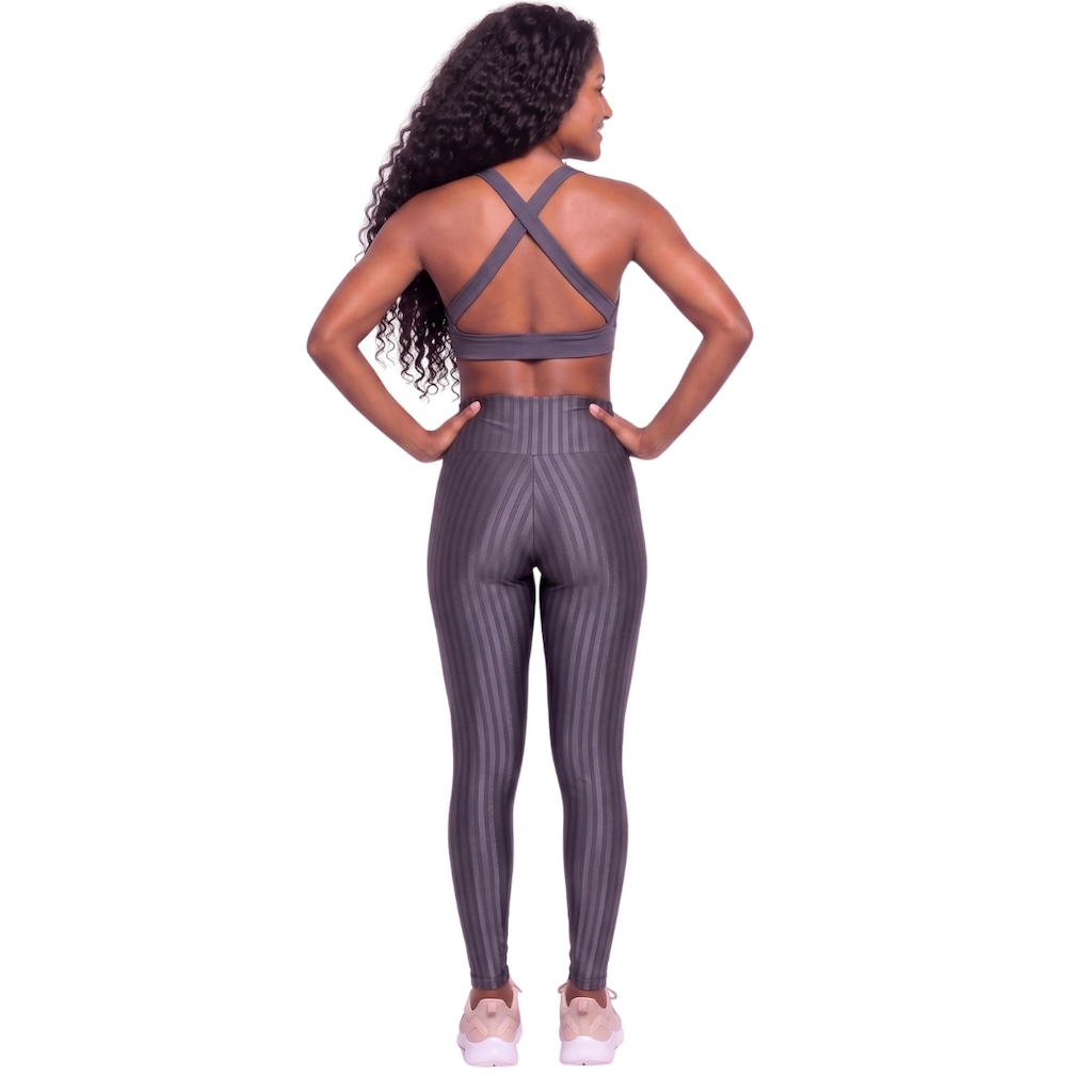 Imagem 2 do produto Conjunto Feminino Fitness Top Bojo e Calça New Zig Vekyo Roupa De Academia Treino Para Musculação