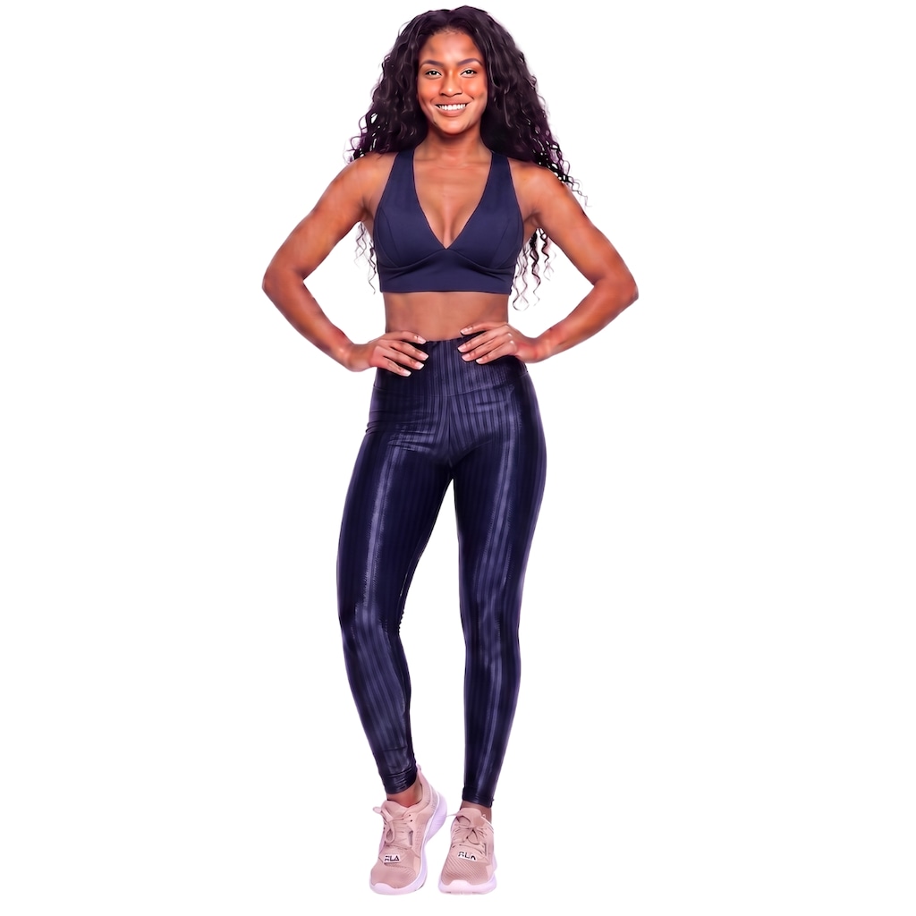 Conjunto Feminino Fitness Top Bojo e Calça New Zig Vekyo Roupa De Academia Treino Para Musculação