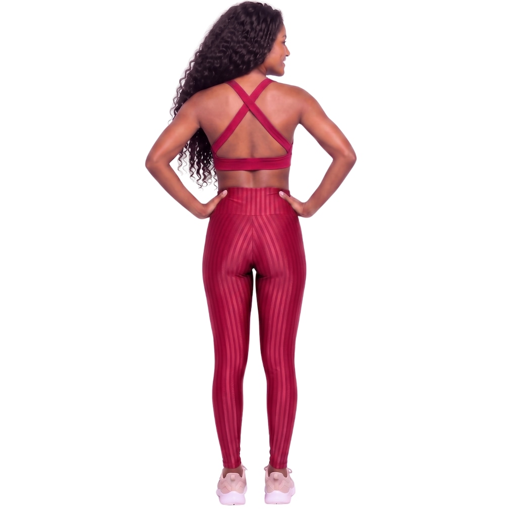 Imagem 2 do produto Conjunto Feminino Fitness Top Bojo e Calça New Zig Vekyo Roupa De Academia Treino Para Musculação