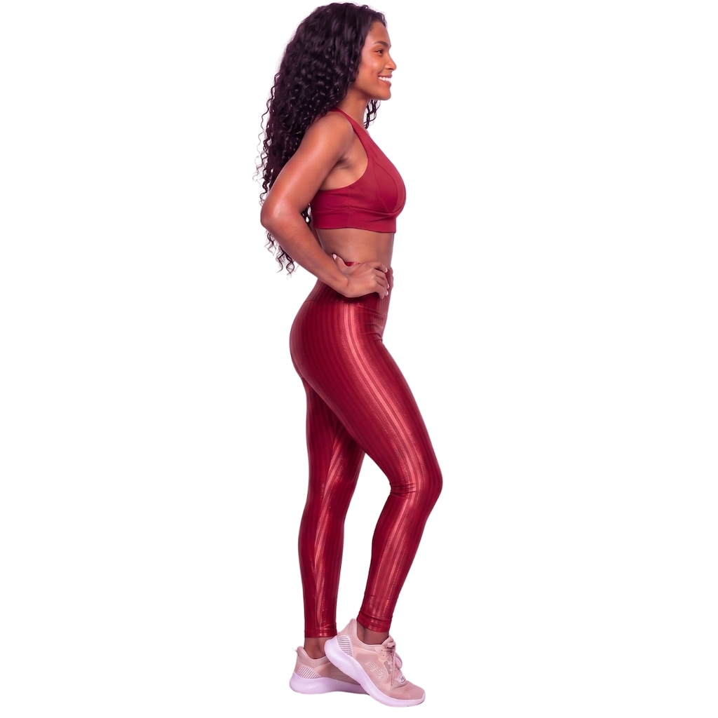 Imagem 3 do produto Conjunto Feminino Fitness Top Bojo e Calça New Zig Vekyo Roupa De Academia Treino Para Musculação