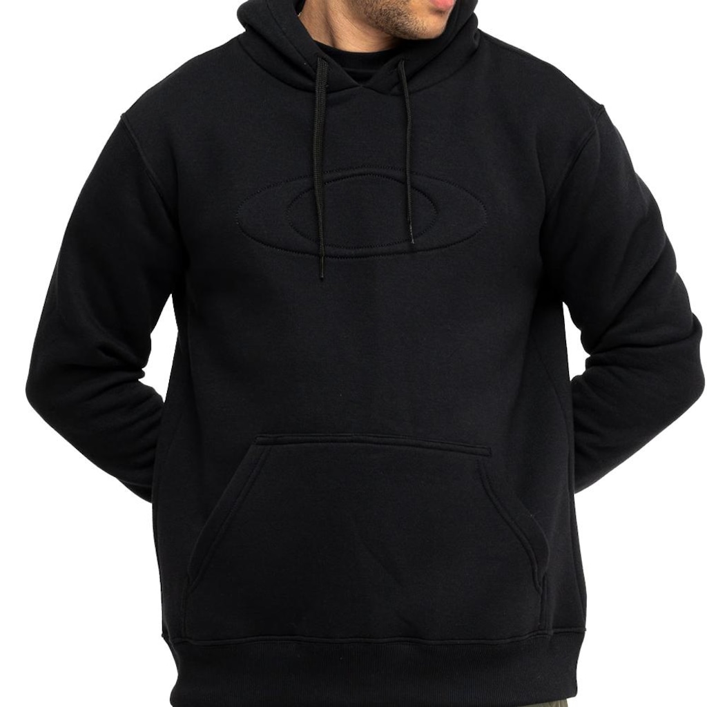 Blusão de Moletom Oakley Canguru Big O 3D Logo Masculino