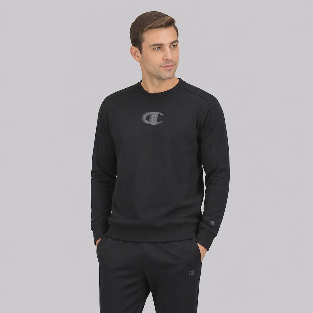 Blusão de Moletom Champion Crewnek Motion Logo Masculino