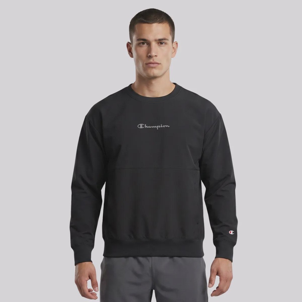 Blusão de Moletom Champion Tech Crewneck Mini Script Logo Masculino
