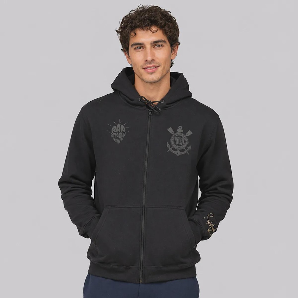 Jaqueta de Moletom do Corinthians X Sabotage com Balaclava Masculina