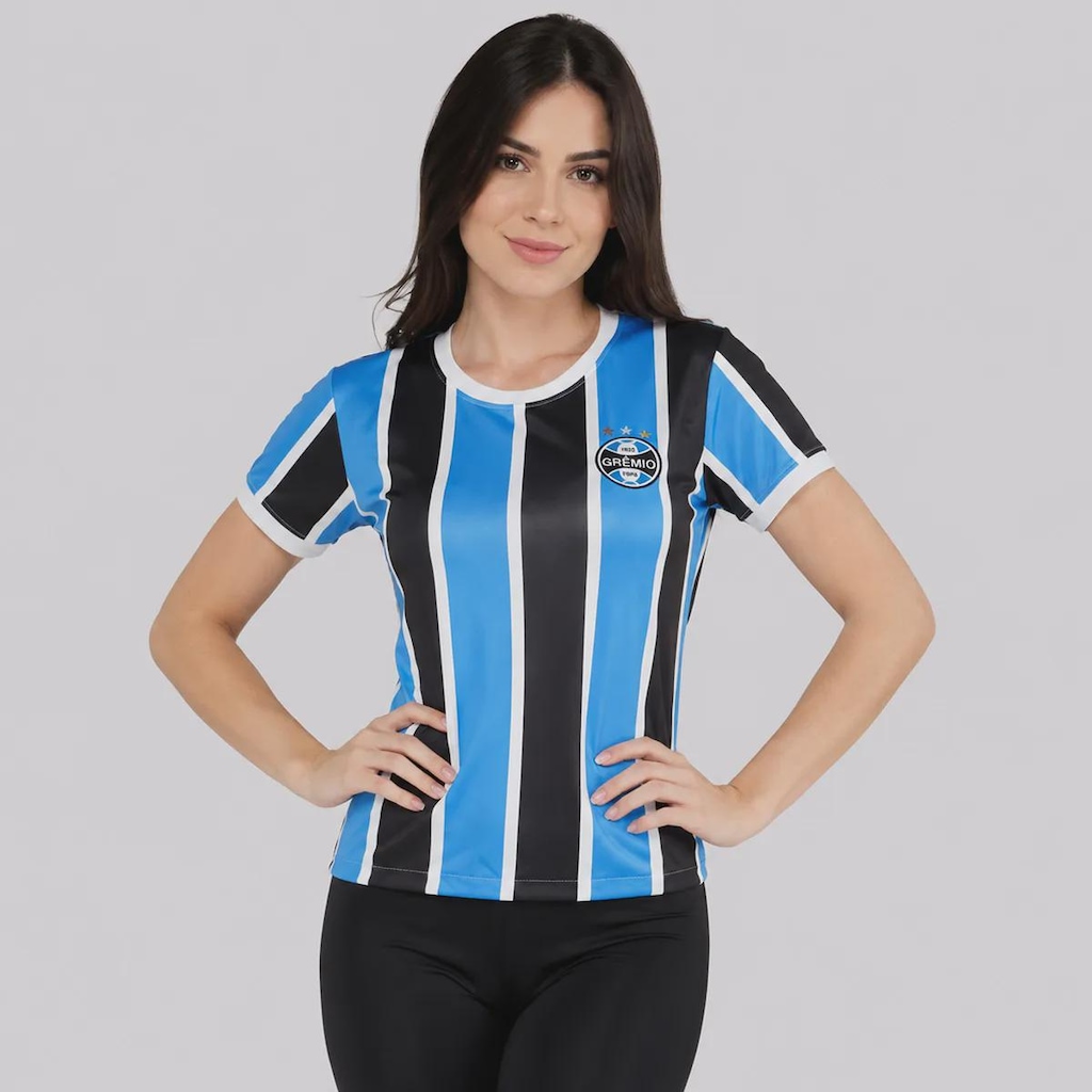 Camisa do Grêmio Baby Look Tricolor Feminina