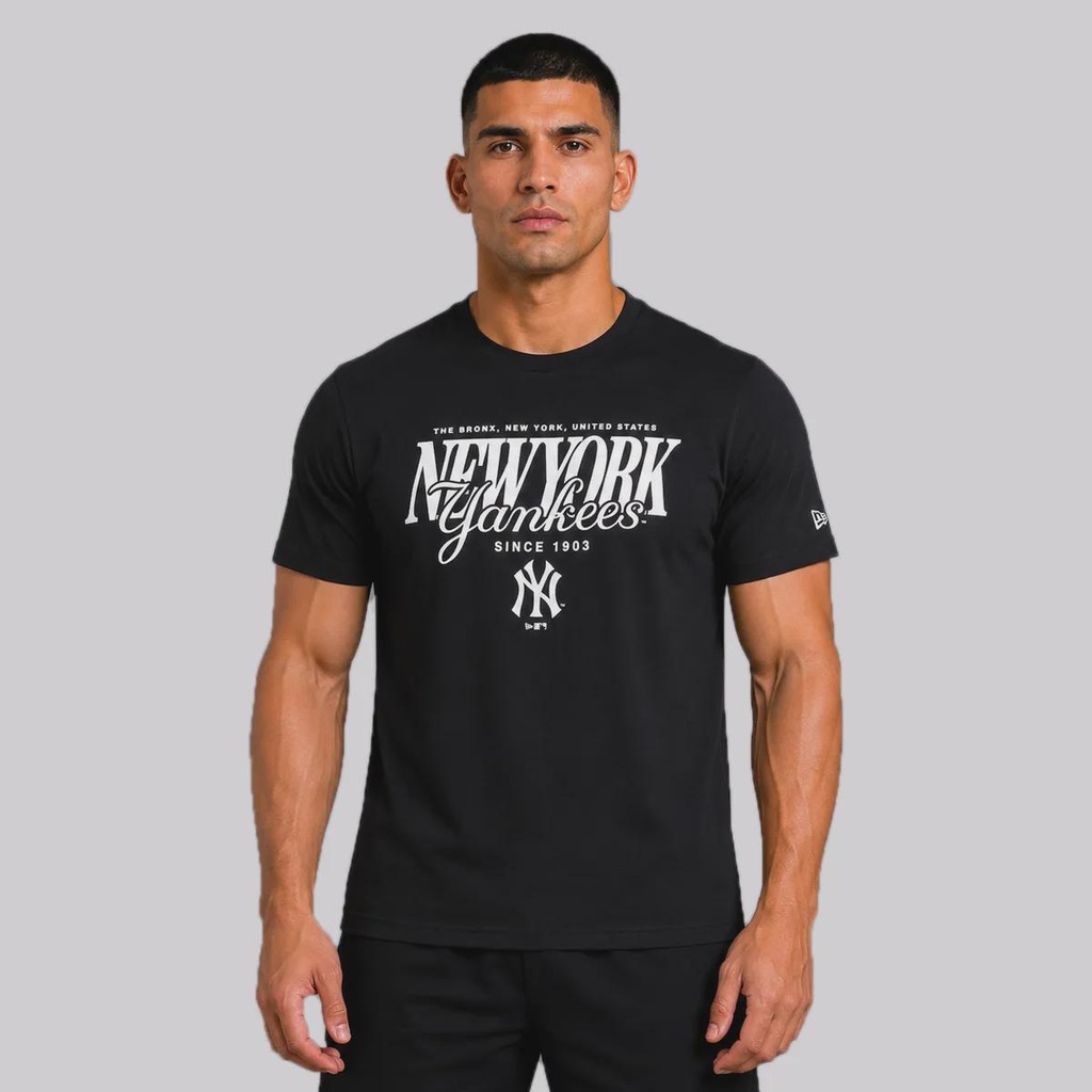 Camiseta New Era New York Yankees Script Graphic Masculina