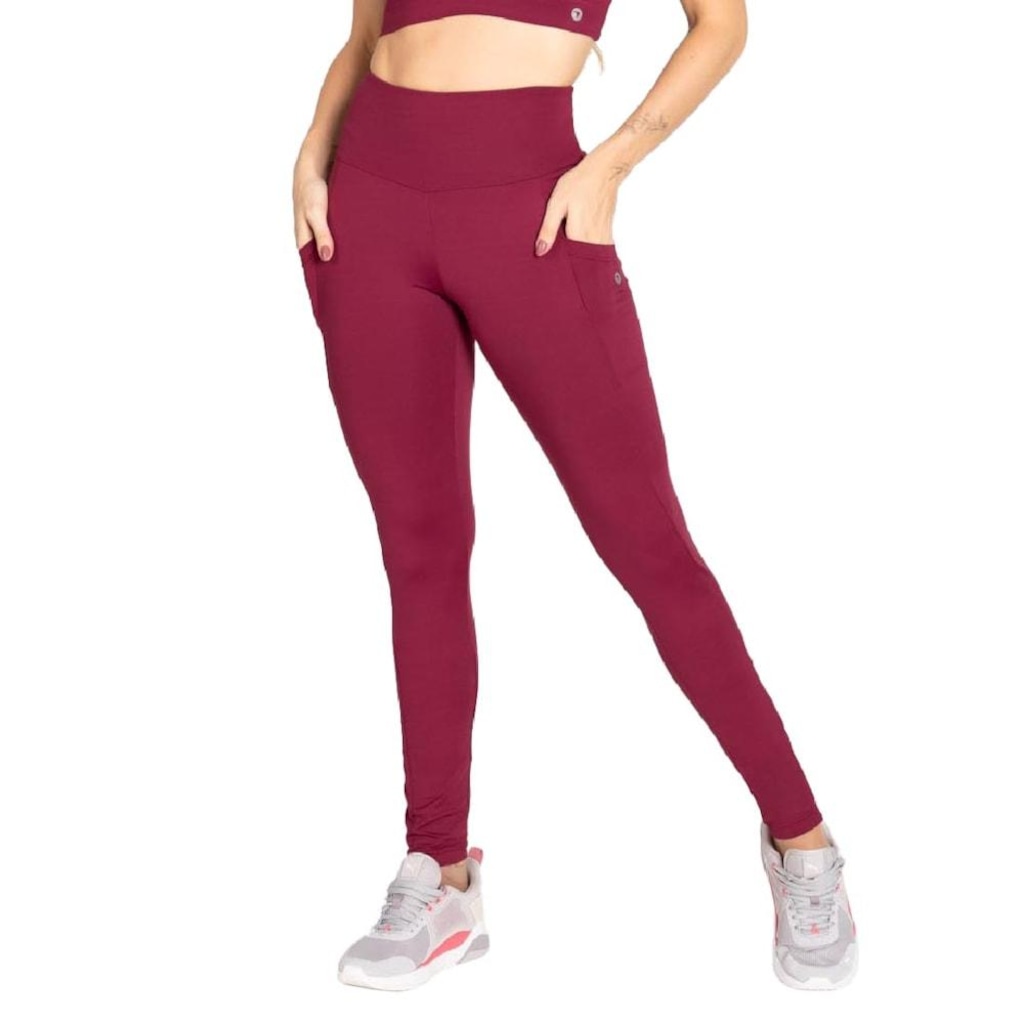 Calça Legging Trinys Soft Core Com Bolsos Feminina