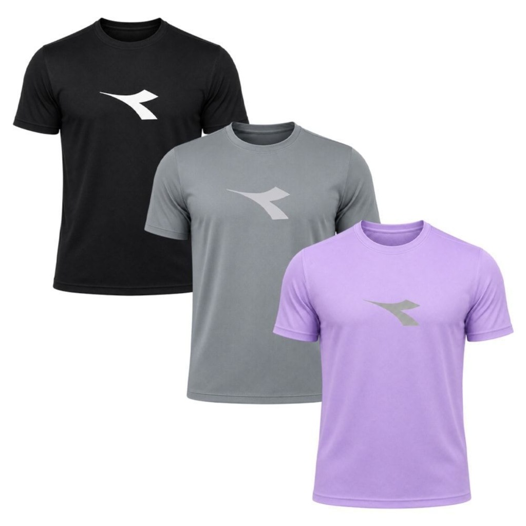 Kit 3 Camisetas Diadora Big Logo Masculino