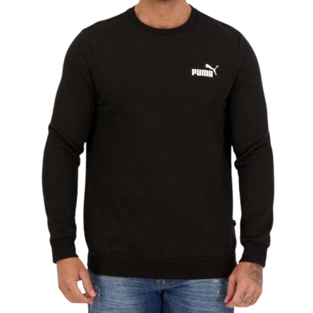 Camiseta Manga Longa Puma Ess Small Logo Crew Fleece - Masculina