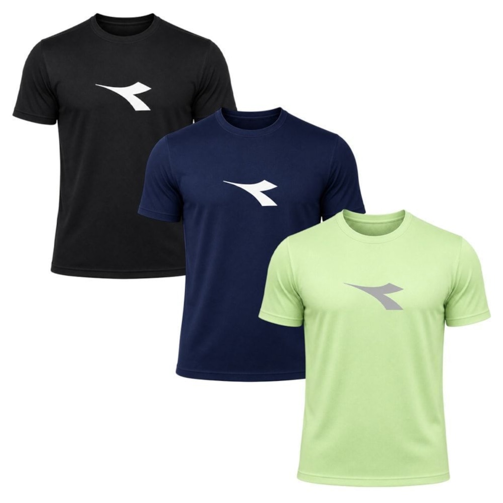 Kit 3 Camisetas Diadora Big Logo Masculino