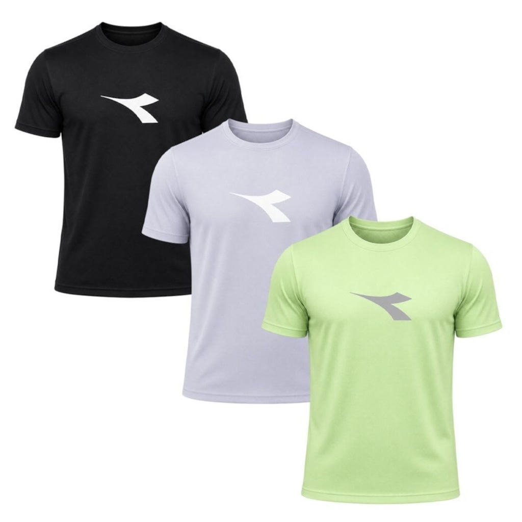 Kit 3 Camisetas Diadora Big Logo Masculino